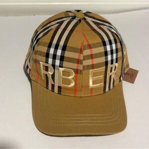 Burberry Tan and Black Kids Cap